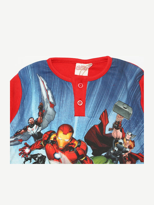 Marvel Παιδική Πιτζάμα Χειμωνιάτικη κόκκινο