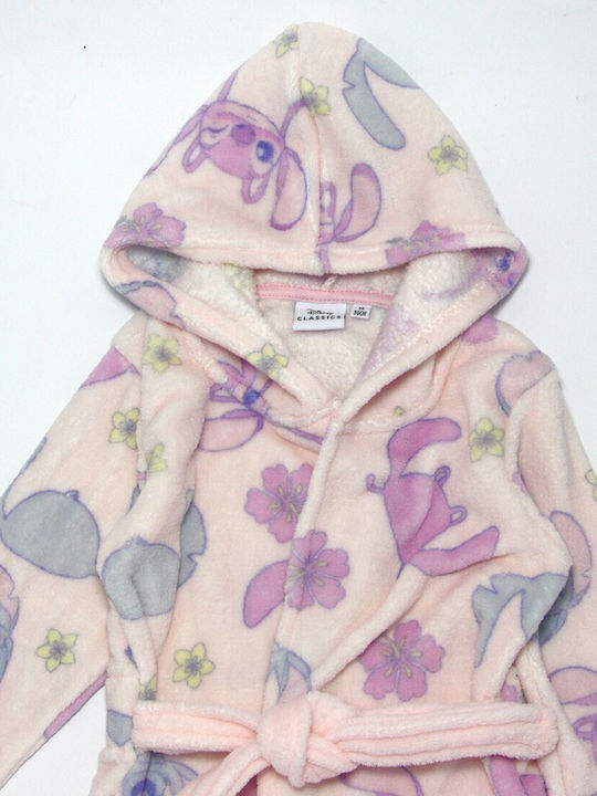 Disney Kids' Robe Winter Fleece Coral, Pink, Light Pink Lilo Stitch