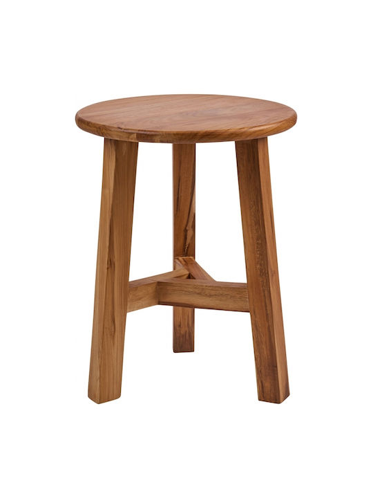 Stool For Living Room Wooden Nioki Natural 35x35x45cm