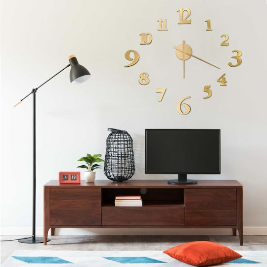 vidaXL 3D Wall Clock Gold Ø100cm