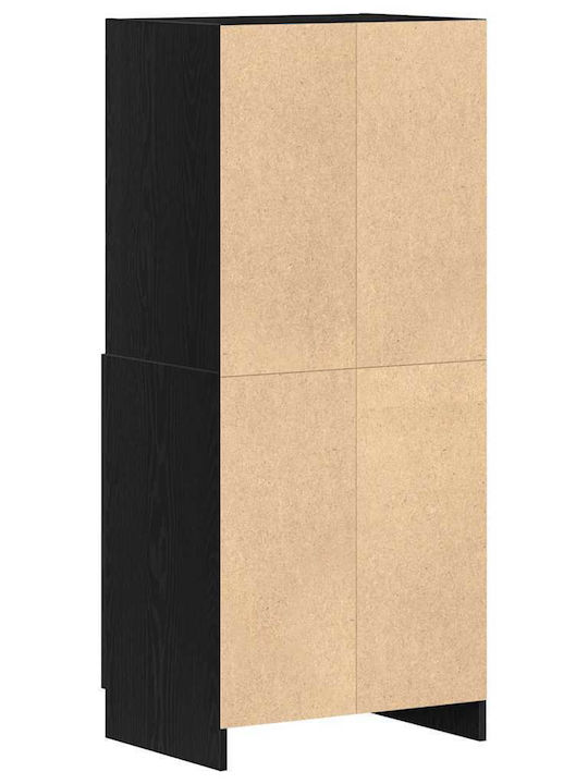 Висок Шкаф Кухненски Черен 57x41.5x131.5см
