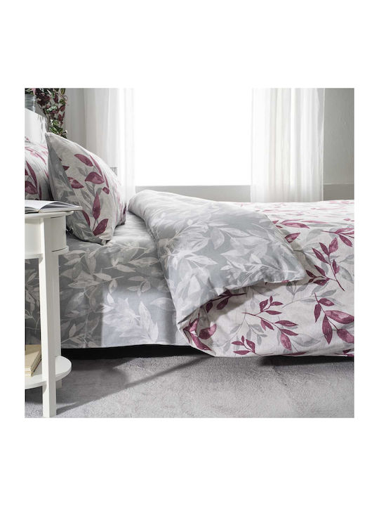 Vesta Home Σετ Παπλωματοθήκη Βαμβακερή 170x240cm Μονή με Μαξιλαροθήκη Aspa Μωβ