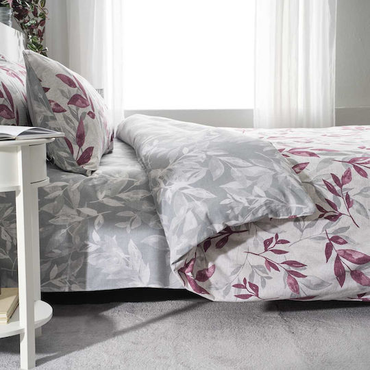 Vesta Home Vesta Home Cotton Duvet Cover Set 170x240cm Single with Pillowcase Aspa Purple