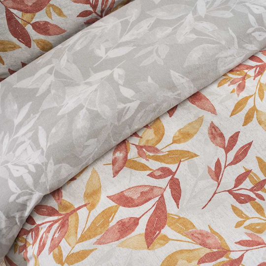 Vesta Home Set Cotton Duvet Cover 170x240cm Single with Pillowcase Aspa Orange