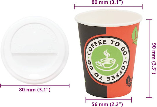 vidaXL Ποτήρι μιας Χρήσης Χάρτινo Καφέ 240ml 1000τμχ