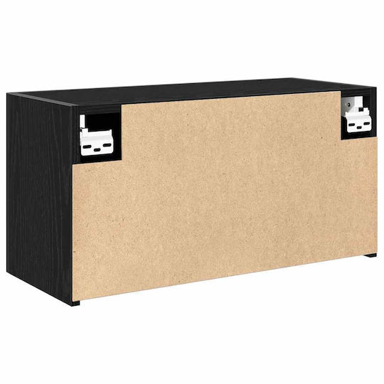 vidaXL Ντουλάπι Μπάνιου 60x25x30cm Μαύρο