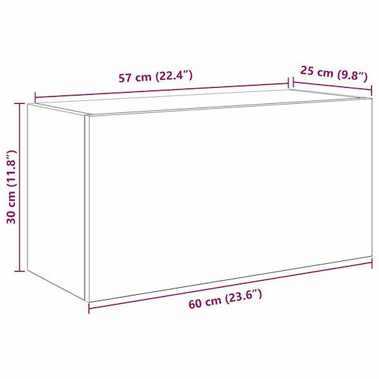 vidaXL Ντουλάπι Μπάνιου 60x25x30cm Μαύρο