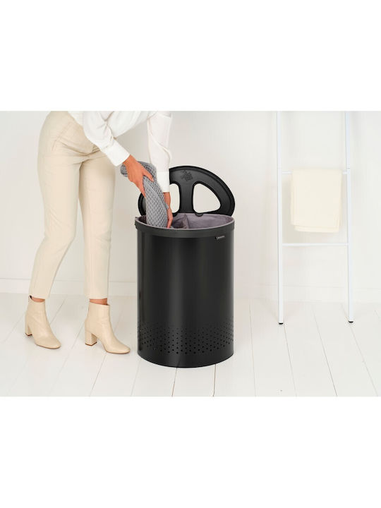 Brabantia Wäschekorb Kunststoff 55lt mit Deckel Schwarze