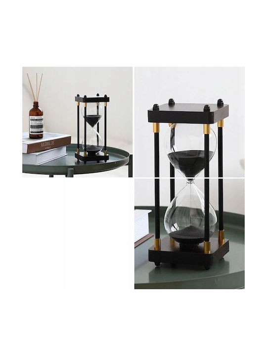 Office Hourglass Decoration from Wood 25x10x25cm in Blue color