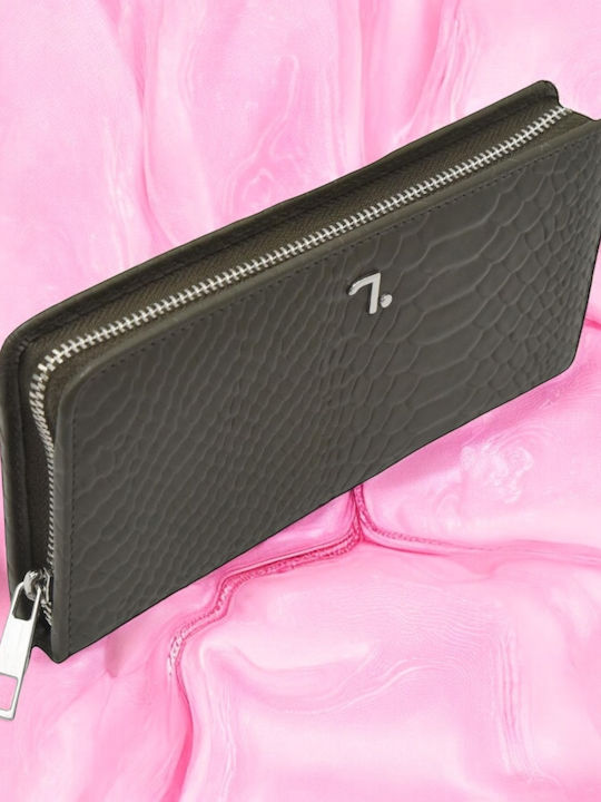 Large Leather Women's Wallet Classic Gray