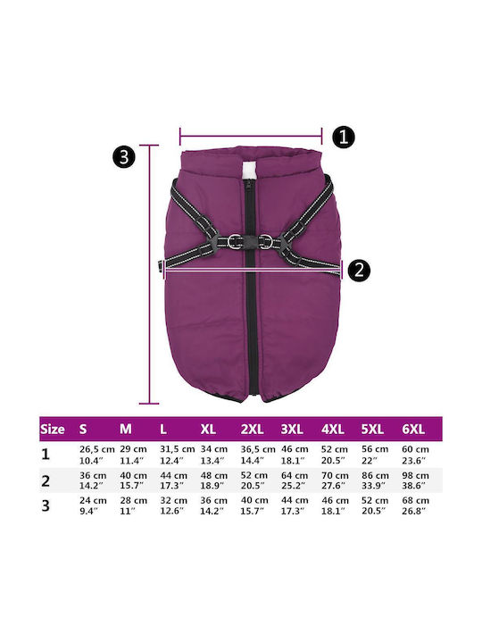 vidaXL Purple Fleece / Waterproof Dog Coat