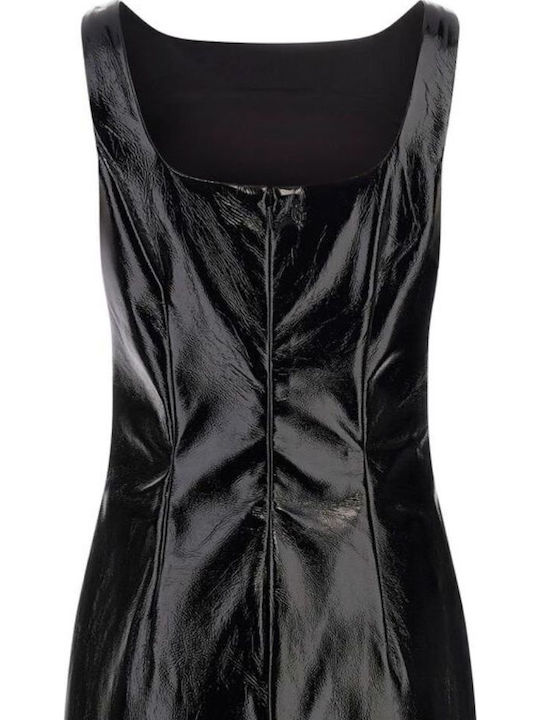 Laurie Mini Evening Leather Dress Black