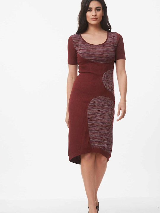Midi Damenkleid Burgundisch