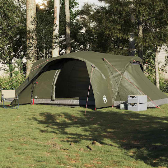 vidaXL Camping Tent Green 3 Seasons for 6 People