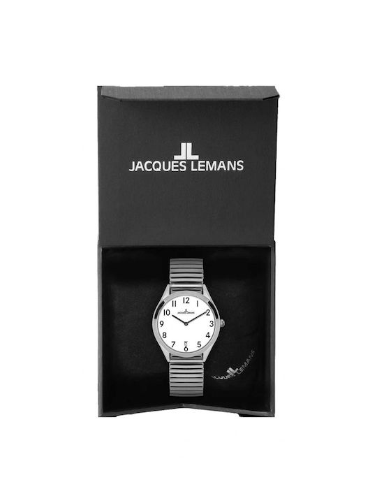 Jacques Lemans Vienna Watch Battery with Silver Metal Bracelet