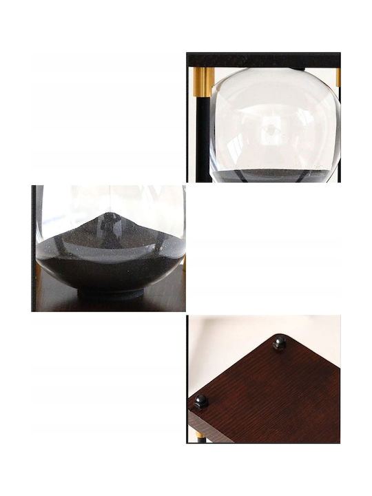 Office Hourglass Decoration from Glass 25x10x25cm in Black color