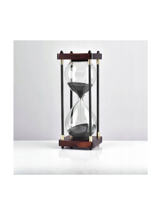 Office Hourglass Decoration from Glass 25x10x25cm in Black color