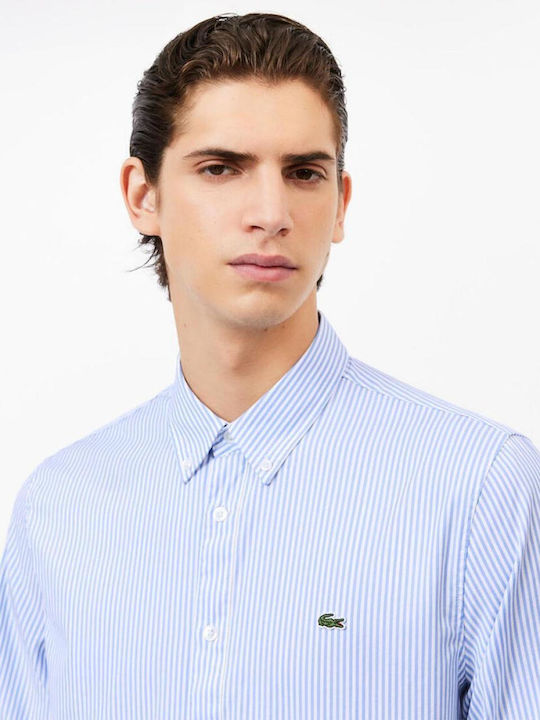 Long-sleeved Cotton Shirt Striped White