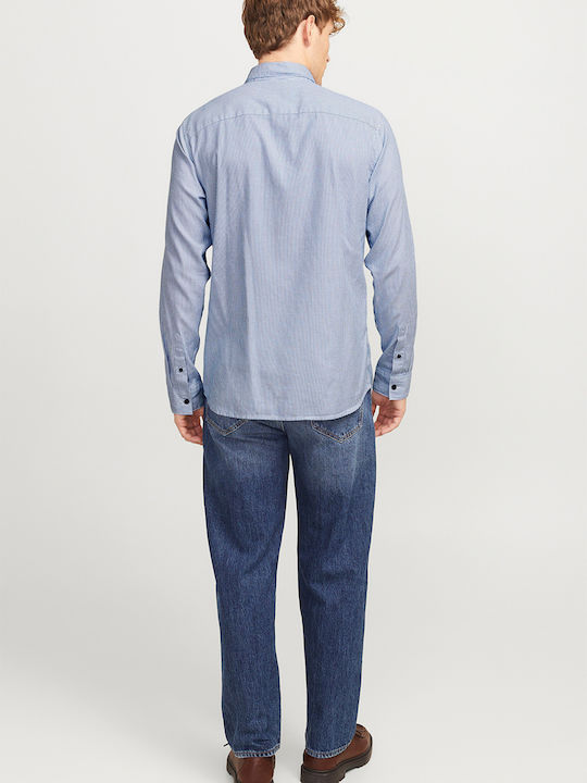 Jack & Jones Long-sleeved Cotton Shirt Blue