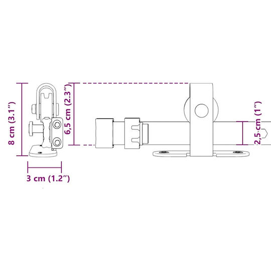 Büro-Schiebetür-Set 244 cm Kohlenstoffstahl