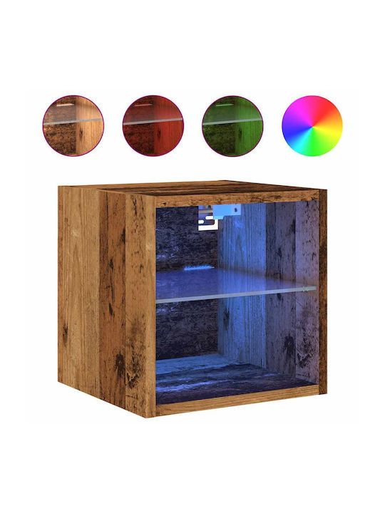 Cabinet Wall with LED Old Wood 30x28.5x30cm