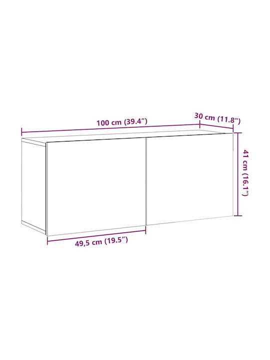 Ντουλάπι Τοίχου Καφέ 100x30x41εκ.
