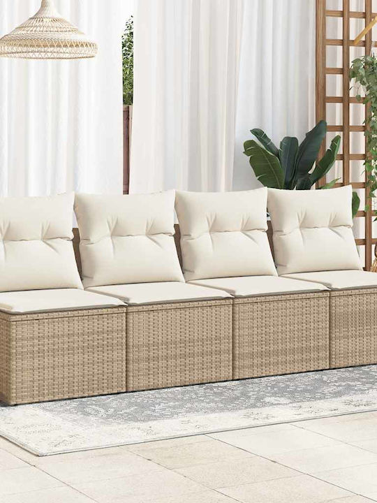 Two-Seater Outdoor Sofa Rattan with Cushions 55x55x69cm