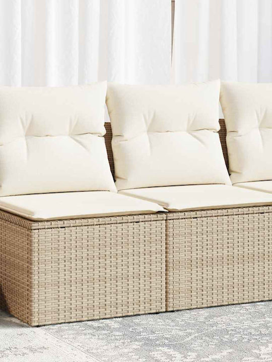 Two-Seater Outdoor Sofa Rattan with Cushions 55x55x69cm