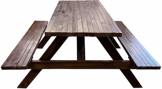 Τραπέζι Πικ-Νικ 150x150x75 Καρυδί