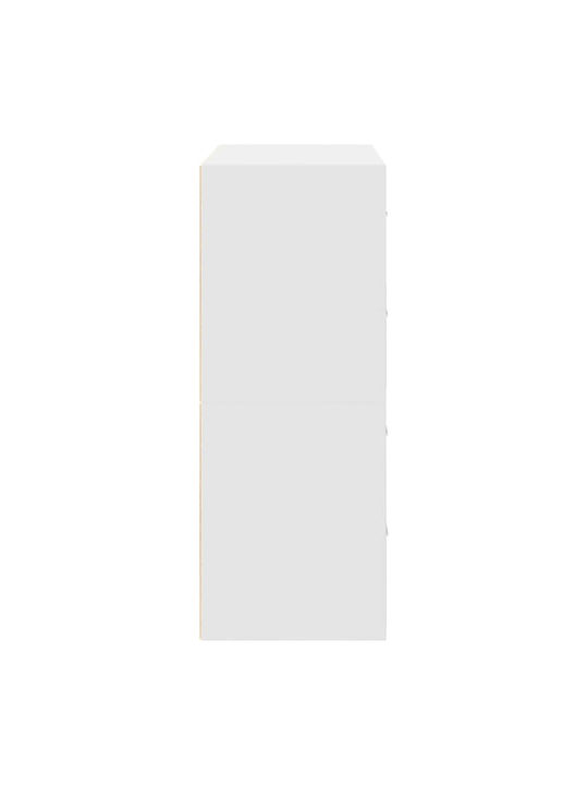 Wooden Chest of Drawers with 4 Drawers White 60x31x60cm