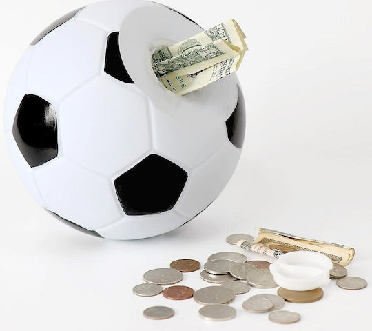 Piggy Bank Soccer Ball Abs 14cm White-black Oem