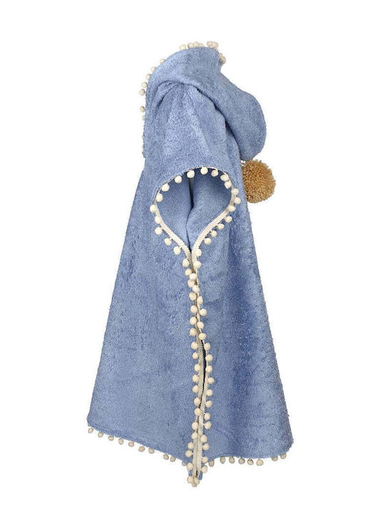 Designer's Cat Poncho-Bebeluș Cu glugă albastru deschis