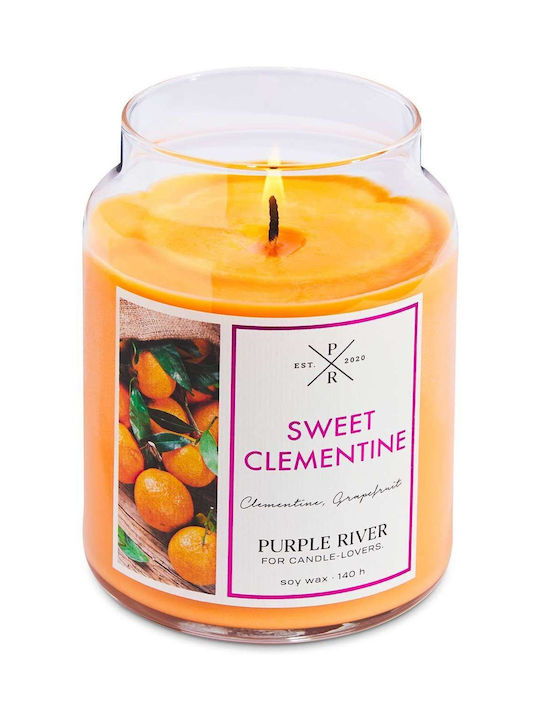 Purple River Αρωματικό Κερί Σόγιας σε Βάζο Πορτοκαλί 623gr
