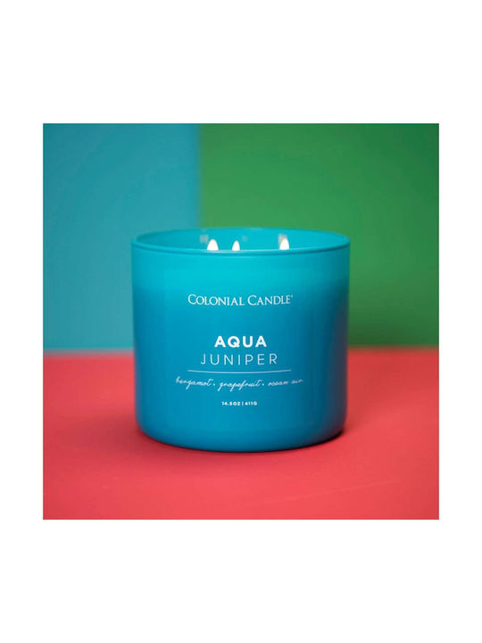 Colonial Candle Aromatisches Soja-Kerze im Türkis Gefäß 411g