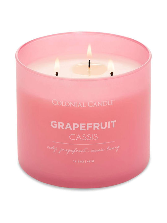 Duftkerze 3 Säulen Glasbehälter Grapefruit Cassis 411 Line Pop Farbe