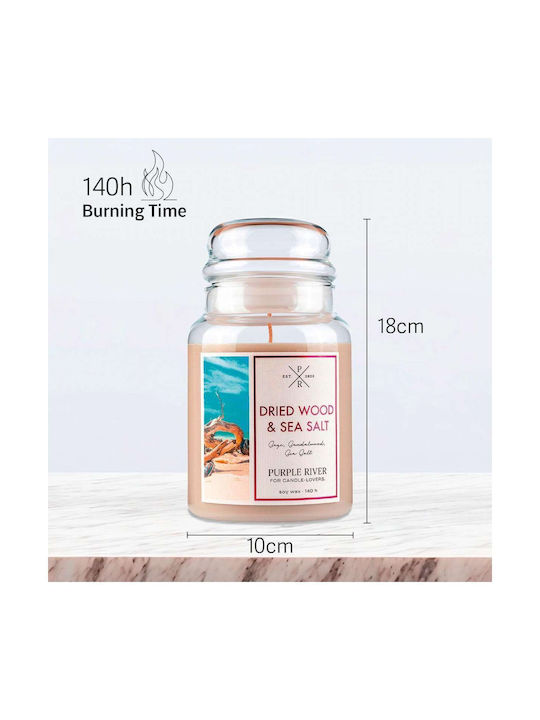 Purple River Αρωματικό Κερί Σόγιας σε Βάζο Μπεζ 623gr