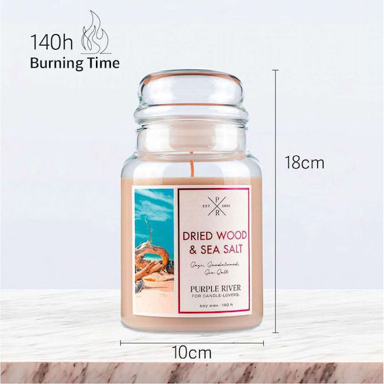 Purple River Αρωματικό Κερί Σόγιας σε Βάζο Μπεζ 623gr