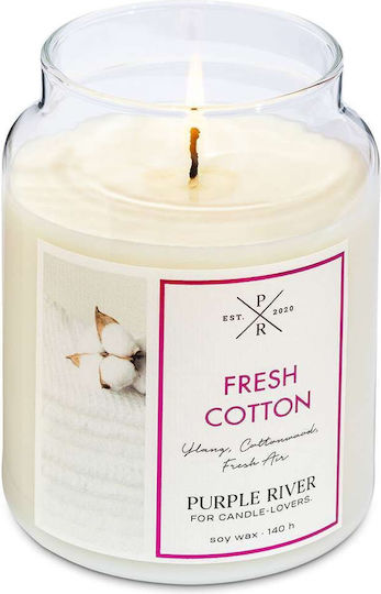 Purple River Lumânare Aromatică din Soia în Borcan cu Miros de Bumbac 623gr
