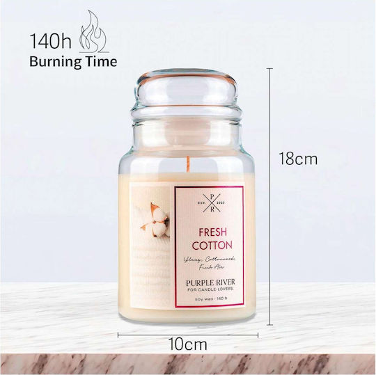 Purple River Lumânare Aromatică din Soia în Borcan cu Miros de Bumbac 623gr