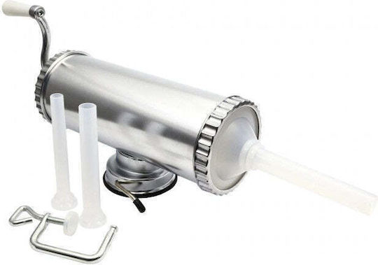 Dispozitiv manual de făcut cârnați cu prindere prin aspirație din oțel inoxidabil, capacitate 2,2 kg, argintiu