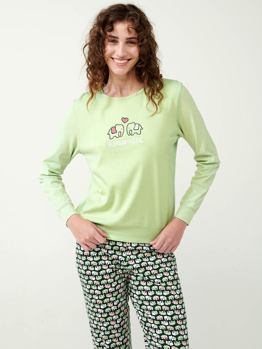 Vamp Winter Women's Pyjama Set Green Foam