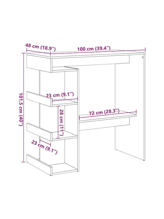 Table Bar Wooden Oak 100x48x101.5cm