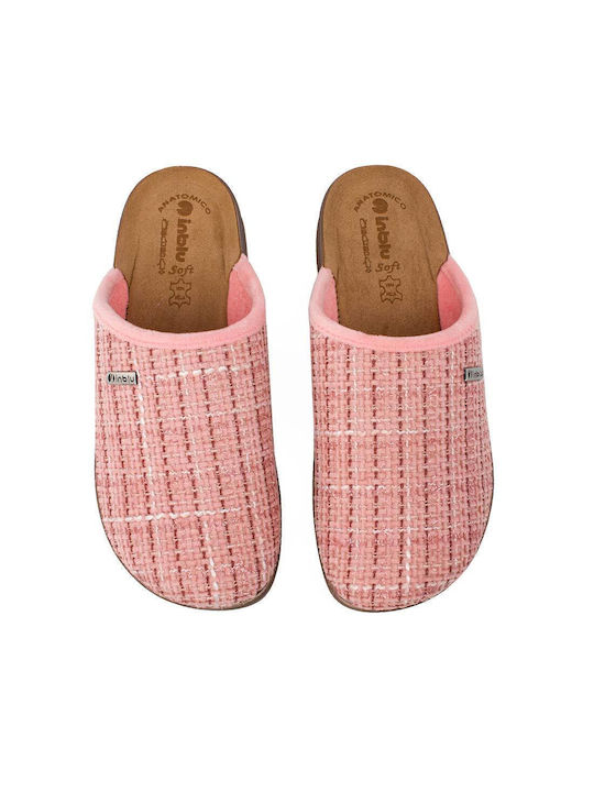 Inblu Anatomical Leather Women's Slippers in Pink color