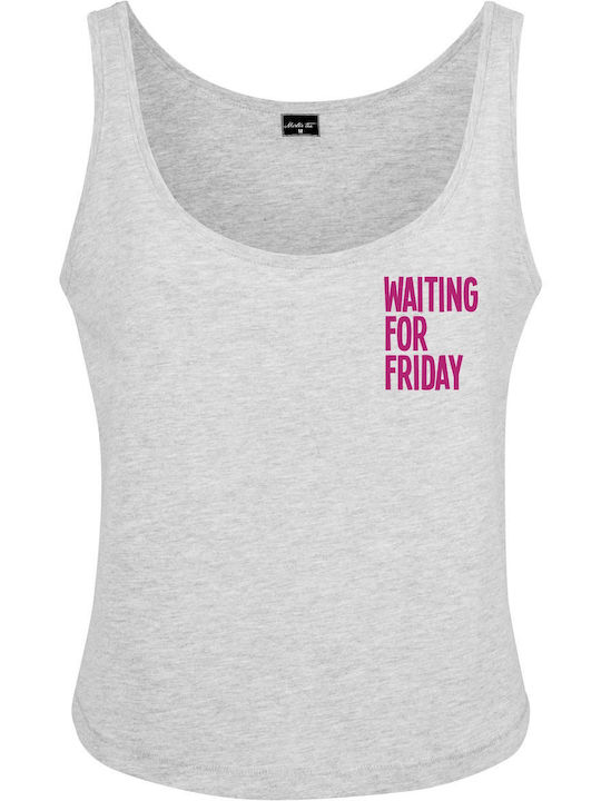 Waiting Friday Bluza Damă Bumbac Fără Mâneci Gri Heather