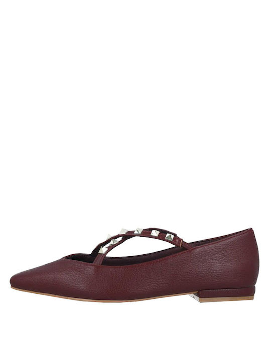 Menbur Synthetic Leather Ballerinas Burgundy