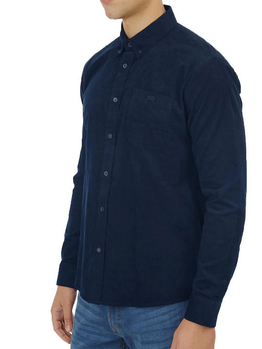 Double Long-sleeved Corduroy Shirt navy