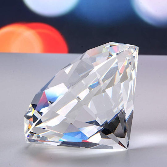 Κρυστάλλινο Αστραφτερό Διαμάντι 100 Mm Diamond Jewel Paperweight Διακόσμηση Γάμου Γραφείου Σπιτιού Ιριδίζουν 5311