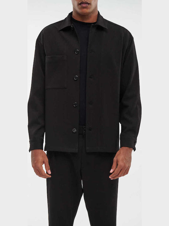 Μακρυμάνικo Τζιν Overshirt Μαύρο