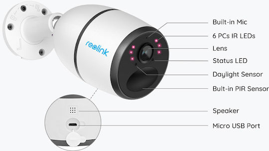 Reolink G340 IP Surveillance Camera 4G 4K Waterproof Battery Powered with Two-Way Communication