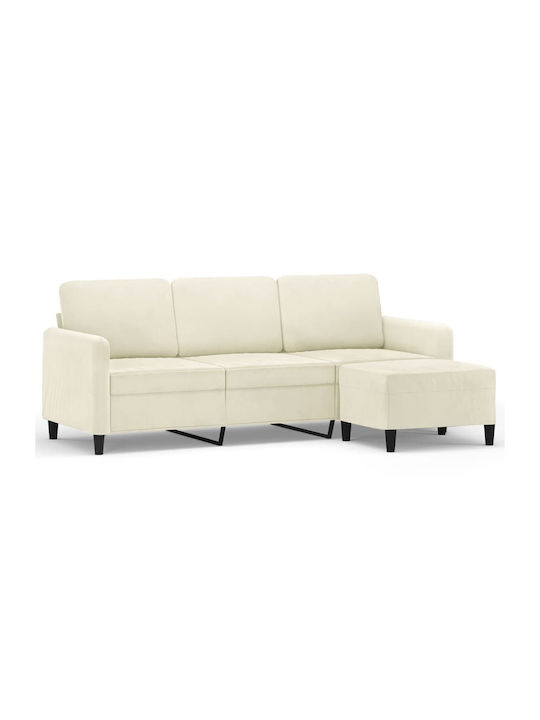 Dreisitzer Sofa Samt Beige 198x77x80cm